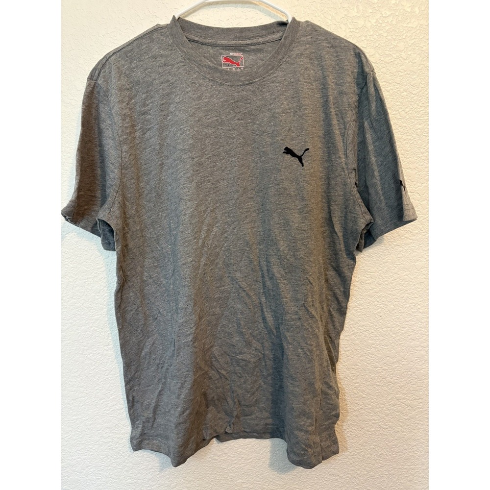 Puma Printed Crew Neck Short Sleeve TShirt Mens Gray Sportlifestyle Size L